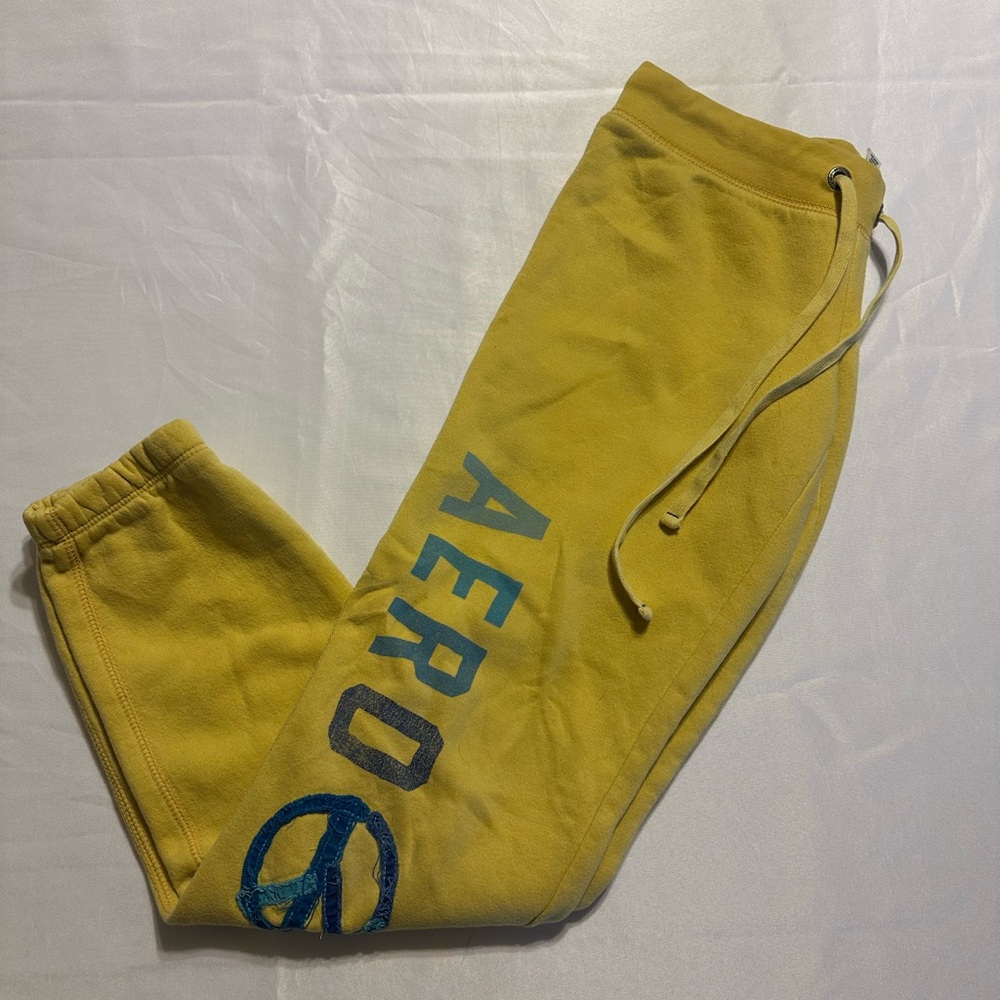 Aeropostale Yellow Joggers with Blue Logo